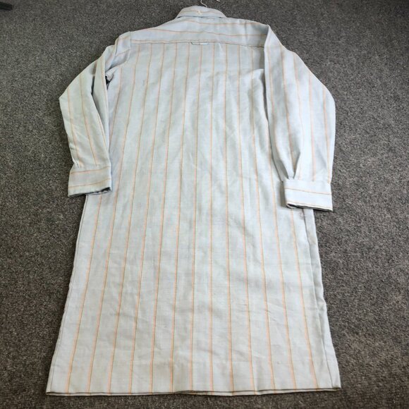 Carol Brent Vintage Work Shirt Dress 7 8 Blue Orange Button 60s 70 Made Japan - Picture 8 of 12